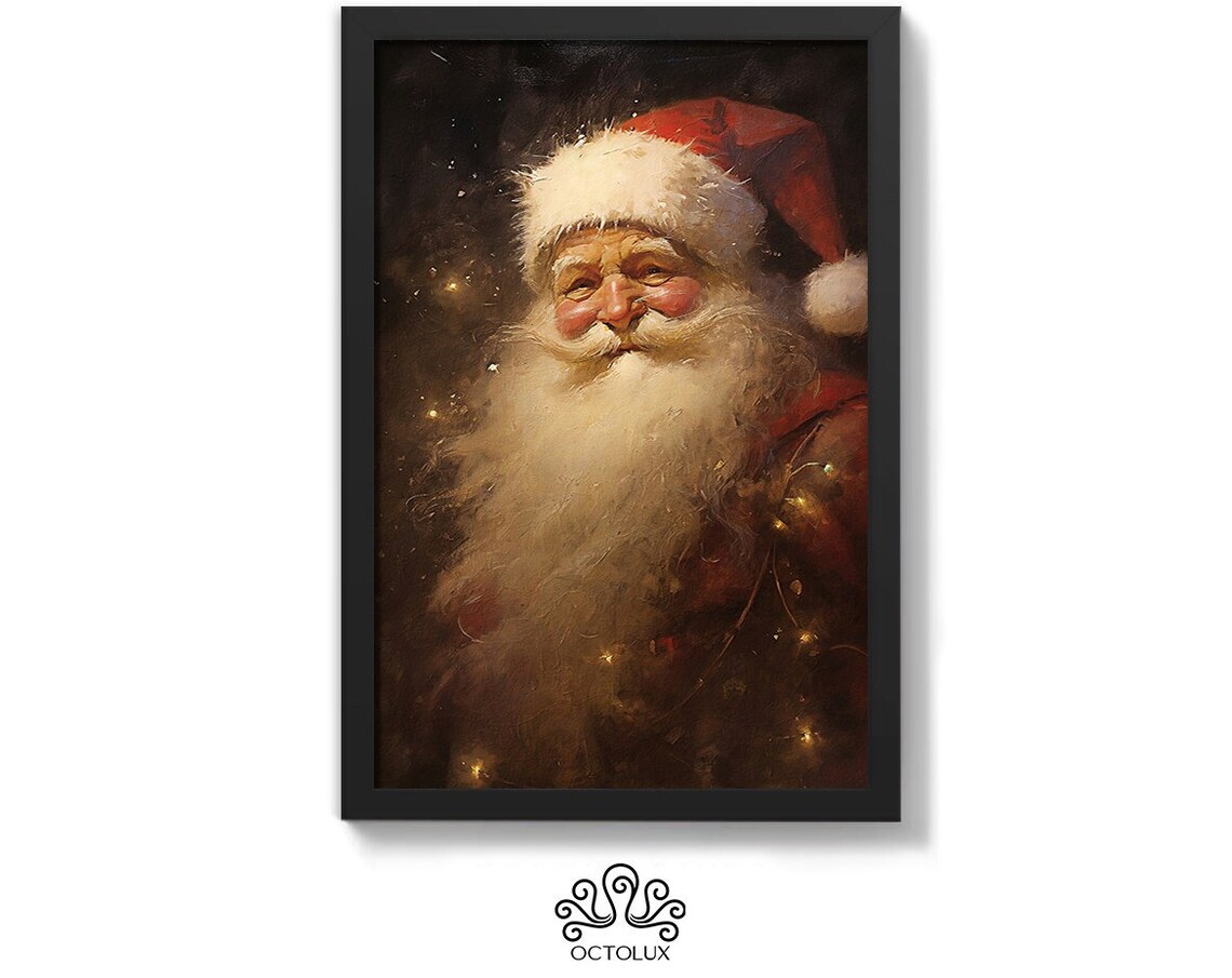 Vintage Style Santa Claus Christmas Art Print