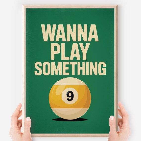 9ball Pool Poster Funny Billiards Game Room Art