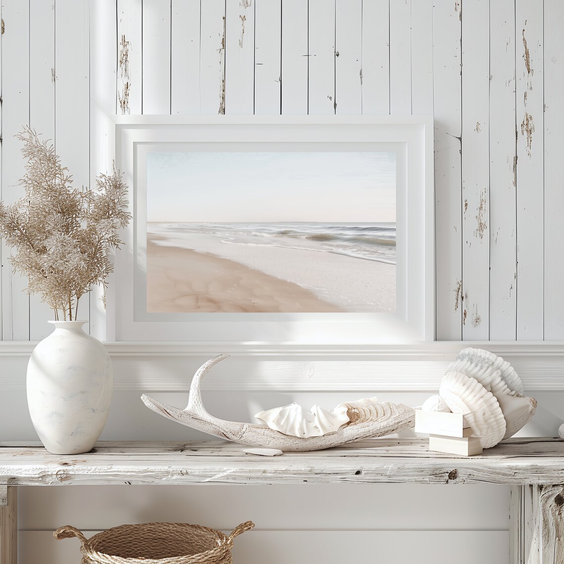 Coastal Landscape Minimalist Beach Scene Art Print - Image 3