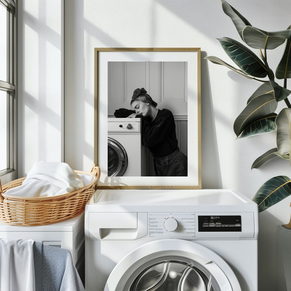 Asleep On The Washing Machine, Funny Laundry Room Art Print - Image 2