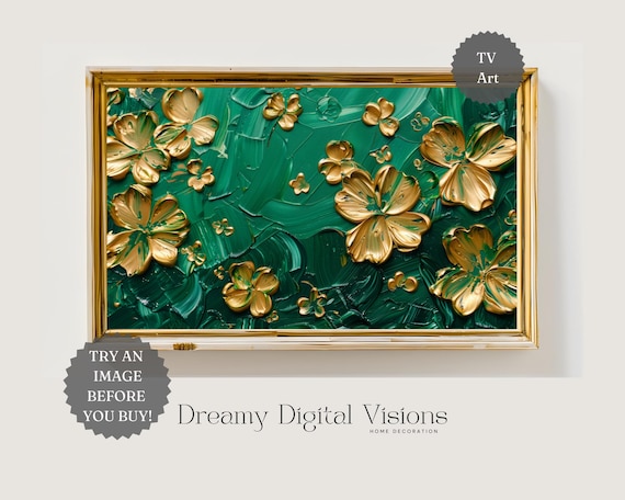 Gold Shamrocks on Emerald Green Textured St Patricks Day Holiday Poster