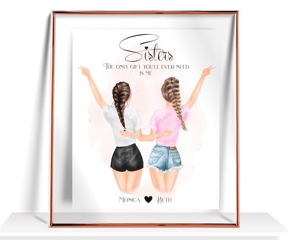 Personalized Sister Gift Funny Sister Birthday Gift Sister Gift From Sister Custom Sister Print Sister Picture Sisters Painting