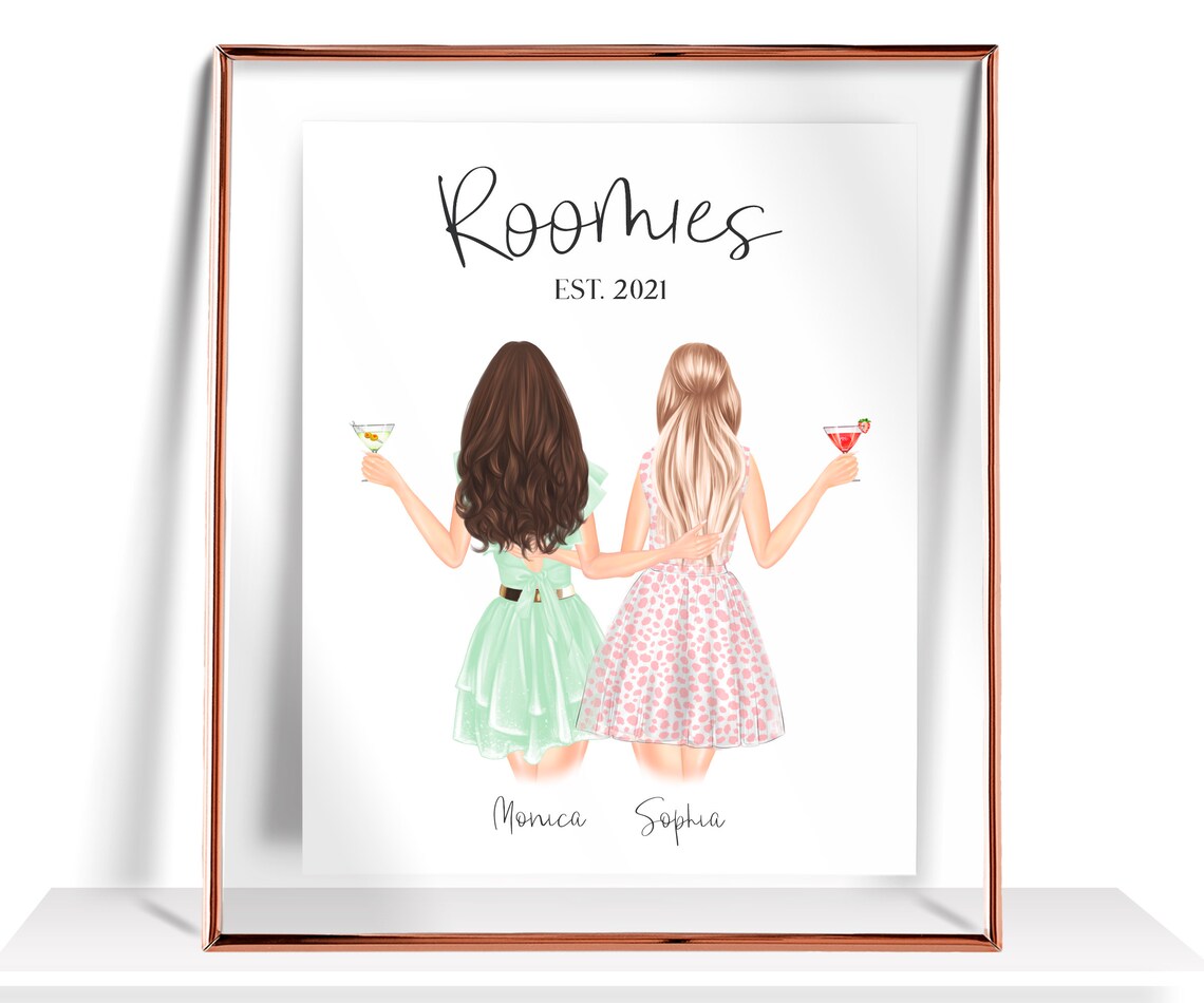 Roomies Est 2021 Cocktail Dress Party Celebration Gift Poster