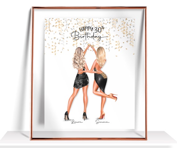30th Birthday Gift For Her Best Friend Birthday Gifts 30th Birthday Print Personalized Birthday Gift Sister Birthday Gift Happy 30 Birthday