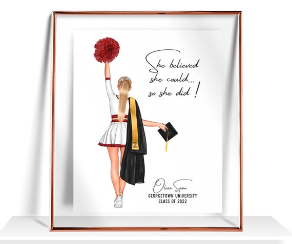 Cheerleader Graduation Gift Personalized Cheerleader Graduation Print Cheer Girl Graduation Gift Cheerleader Team Picture Cheer Gifts