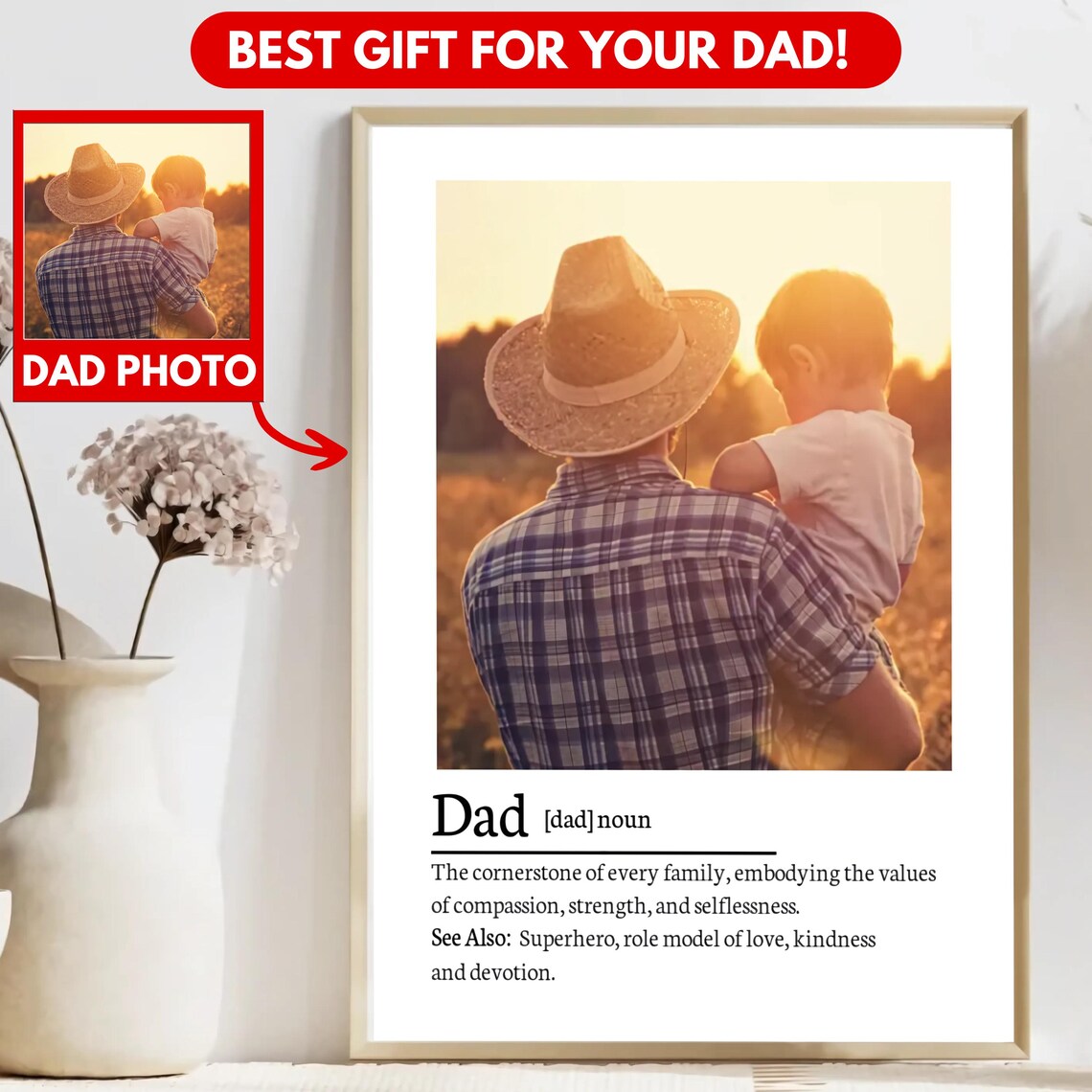 Personalized Dad Definition Quote, Wall Art Print