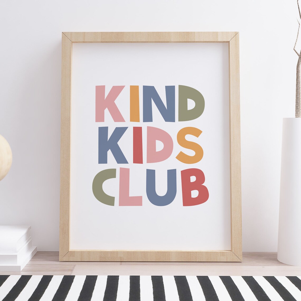 Kind Kids Club Colorful Playful Classroom Kids Quote Art Poster - Image 3
