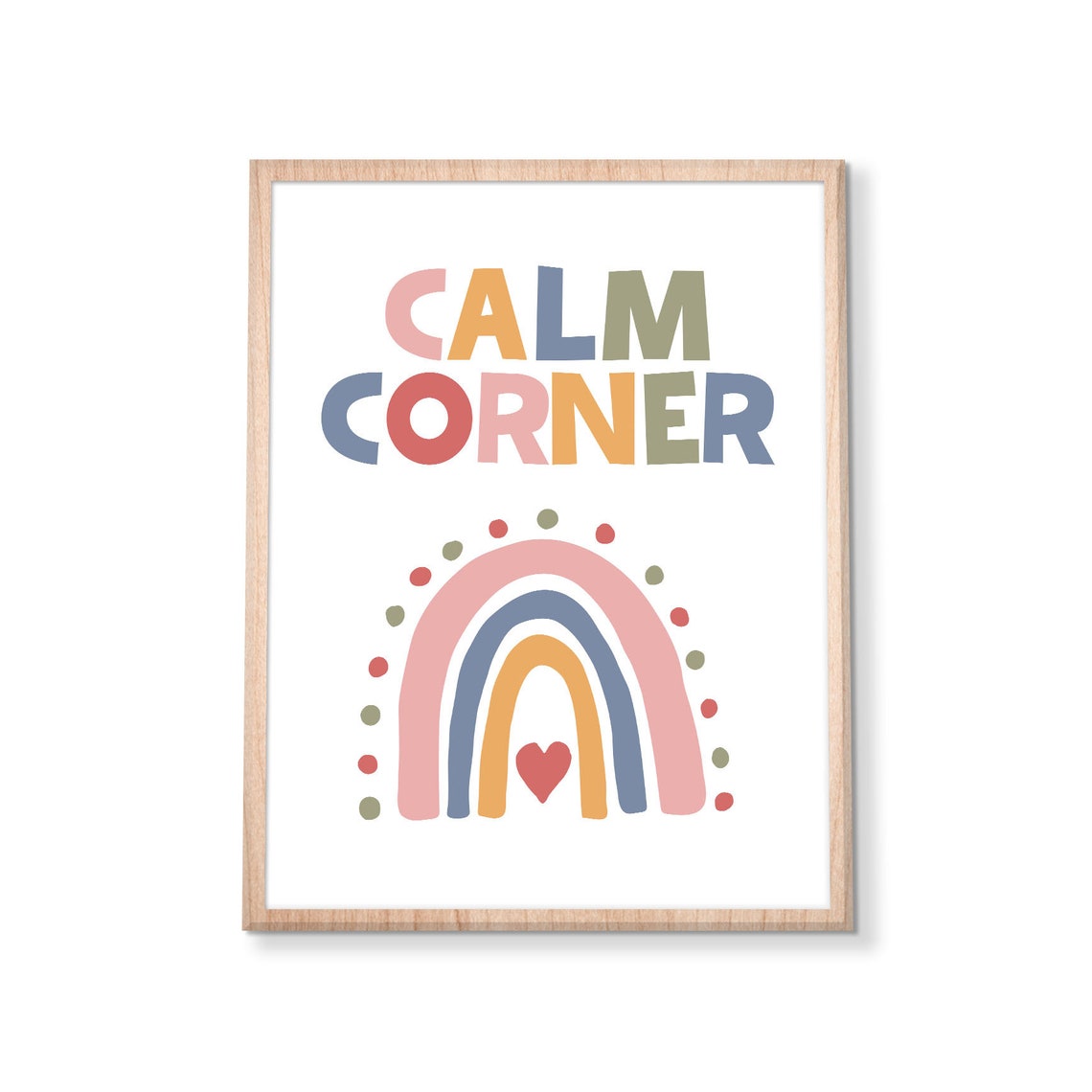 Calm Corner Rainbow Quote Poster Classroom Kids Room Wall Decor - Image 3