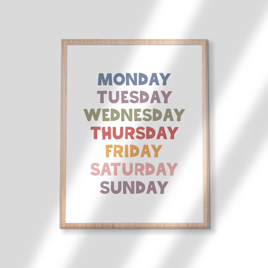 Days of the Week Rainbow Letters Educational Classroom Poster - Image 3