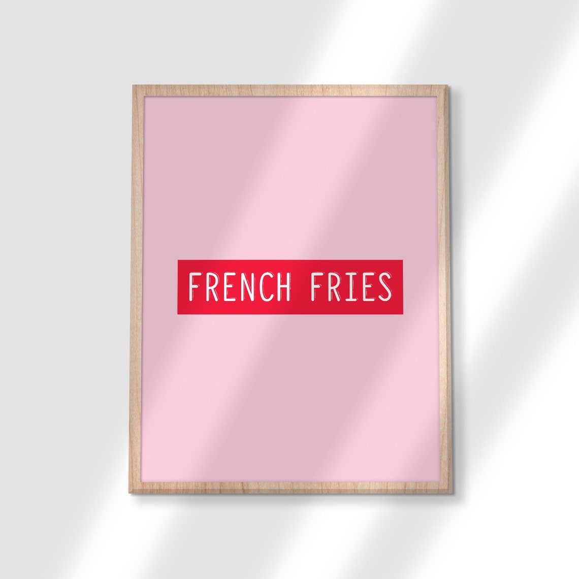French Fries Red Banner Pink Retro Kitchen Food Fun Art Poster - Image 2