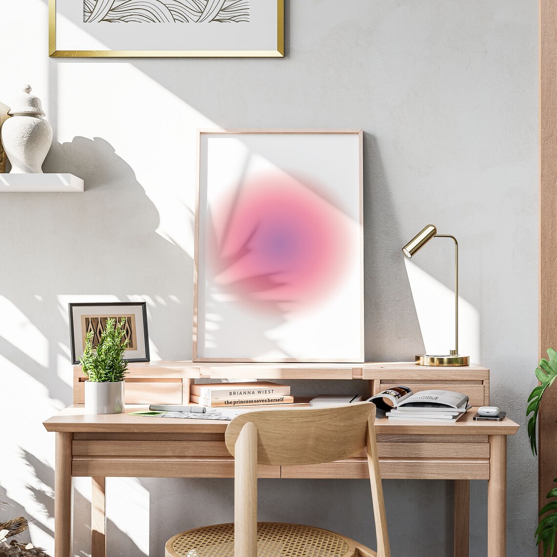 Pink Purple Aura Gradient Abstract Spiritual Calming Wall Poster - Image 2