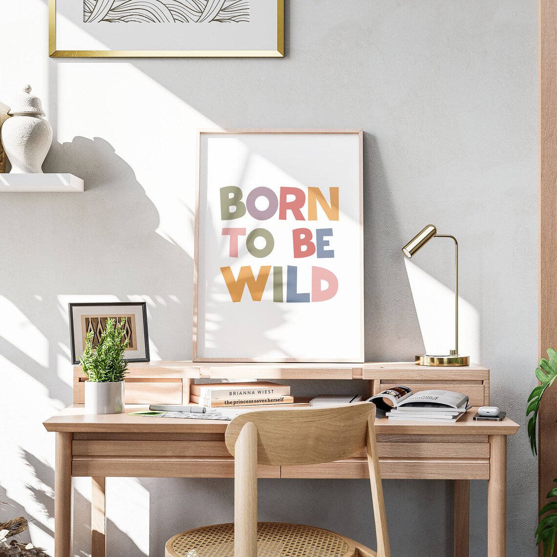 Born to Be Wild Colorful Kids Safari Playroom Typography Poster - Image 2