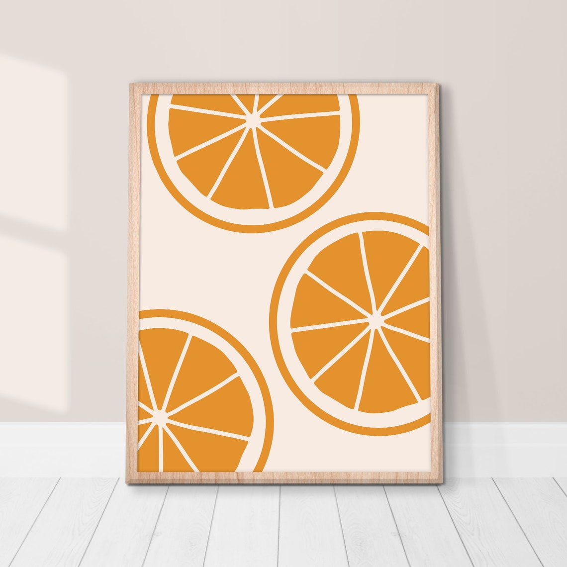 Orange Slice Citrus Fruit Modern Minimalist Kitchen Wall Art - Image 2