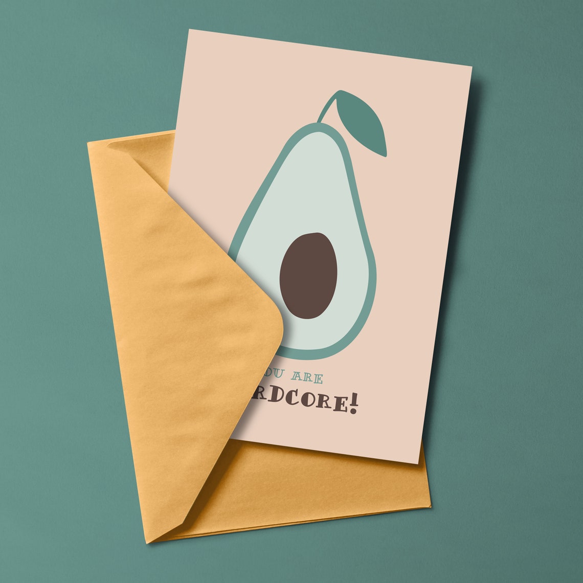 You Are Hardcore Funny Avocado Pun Peach Kitchen Wall Decor Poster - Image 2
