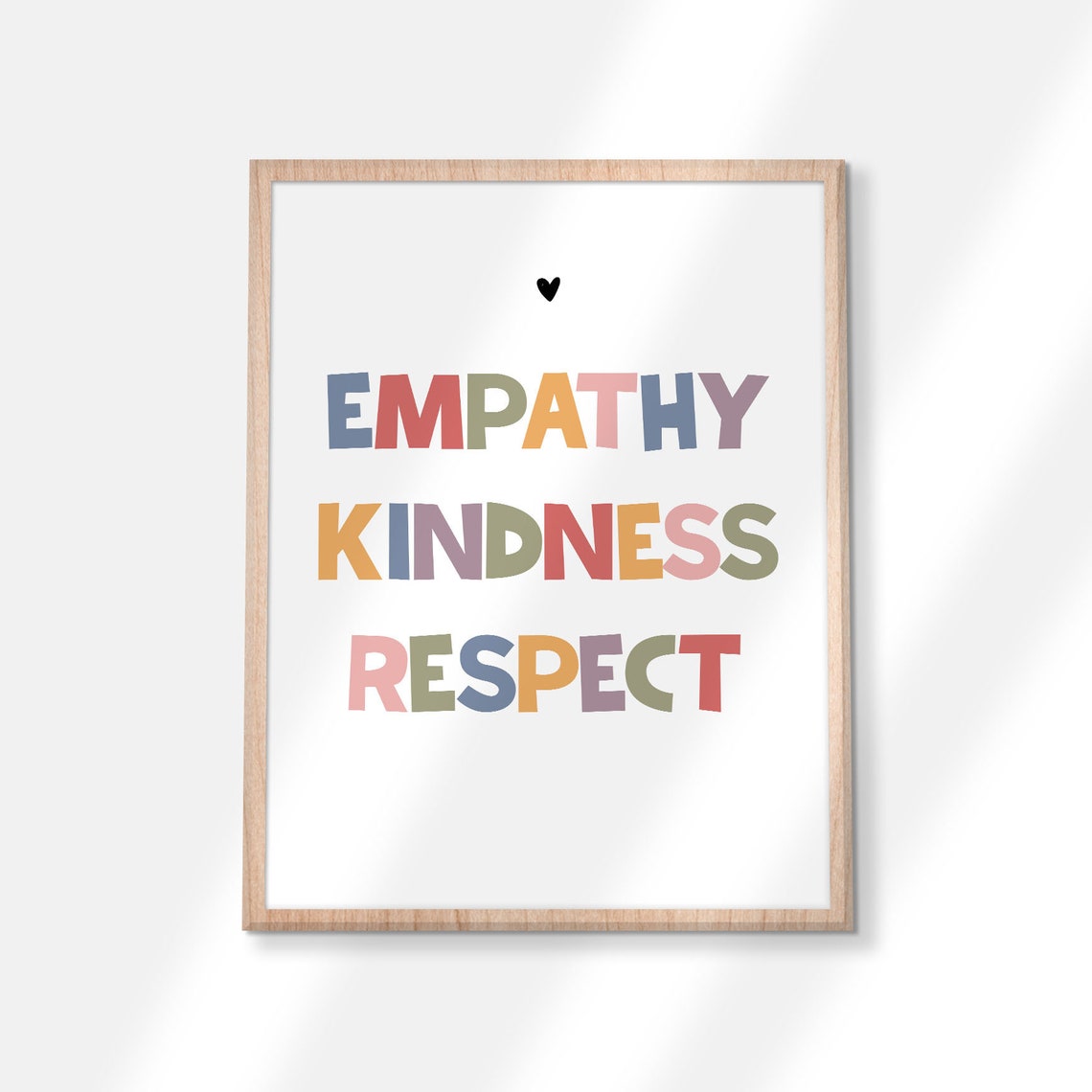 Empathy Kindness Respect Rainbow Words Classroom Values Art Poster - Image 3