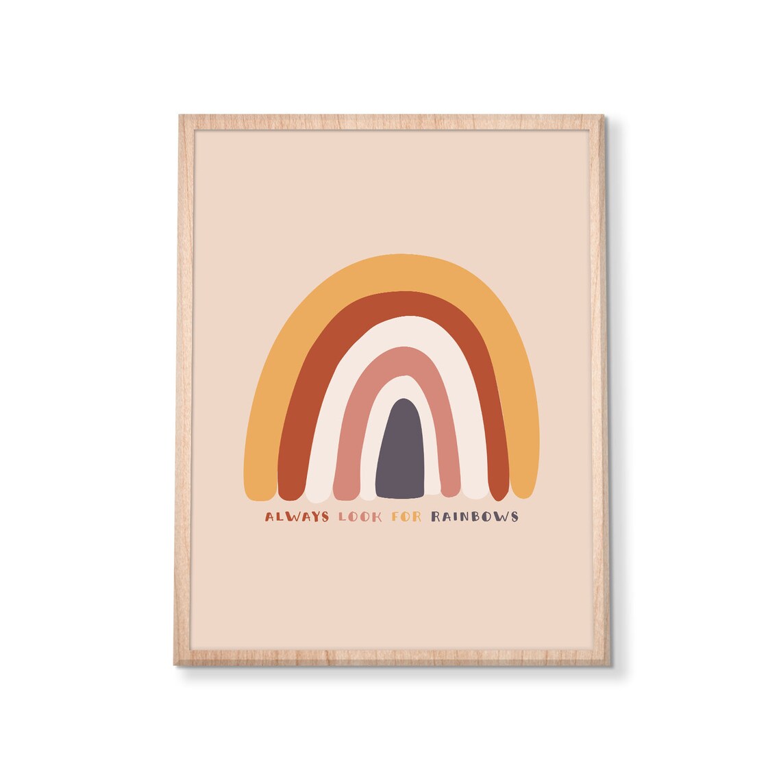 Always Look For Rainbows Print Rainbow Art Nursery Decor Kids Room Art Cute Modern Boho Print Instant - Image 2