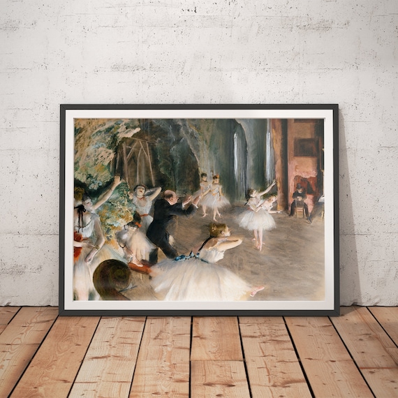 Edgar Degas The Rehearsal Onstage Ballet Dancers Impressionist Poster