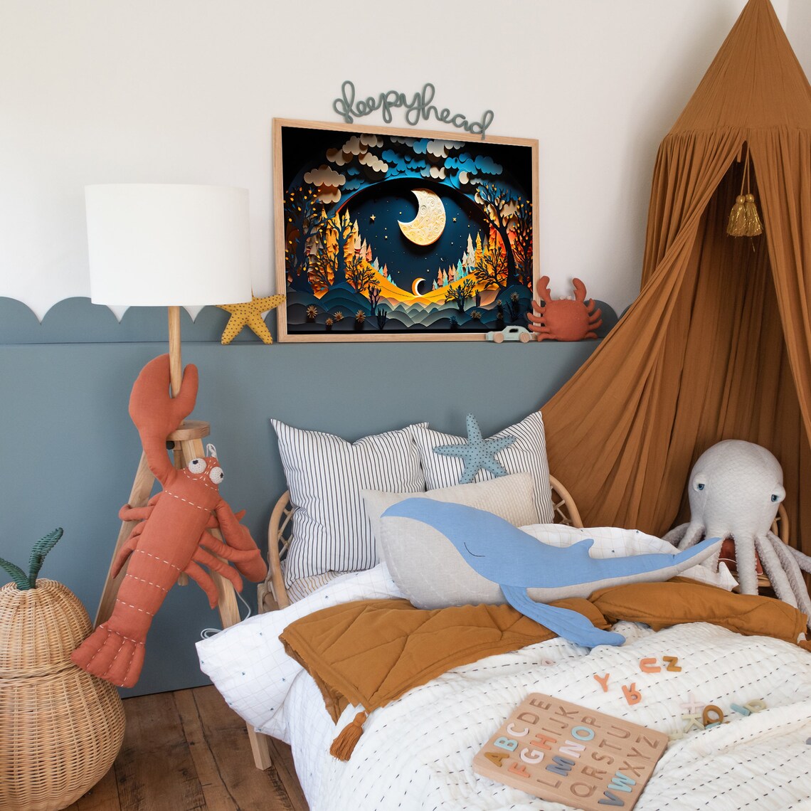 Moon Nursery Decor Art Print, Modern Nursery Print - Image 2
