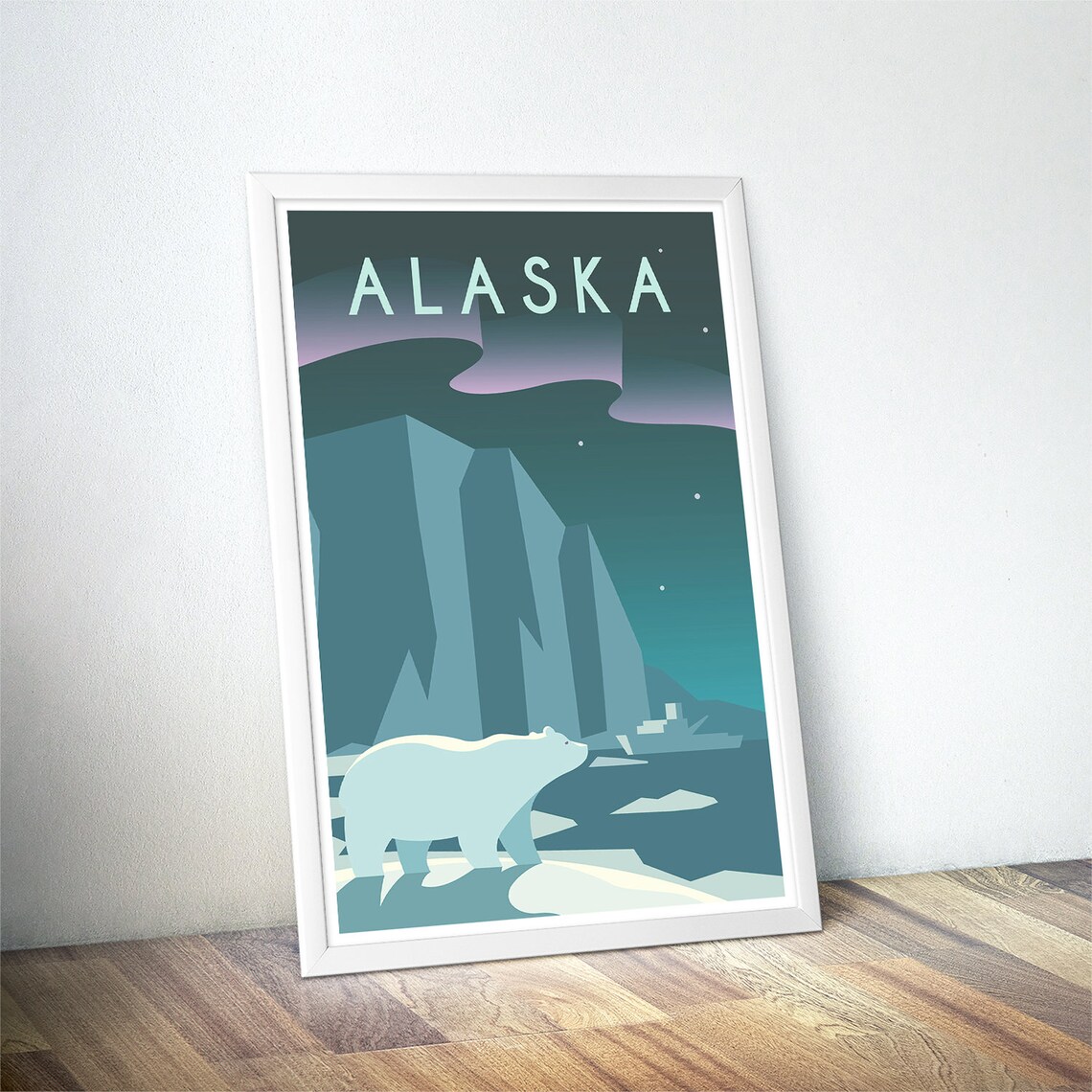 Alaska Vintage Travel Poster, Minimalist Art Print - Image 4