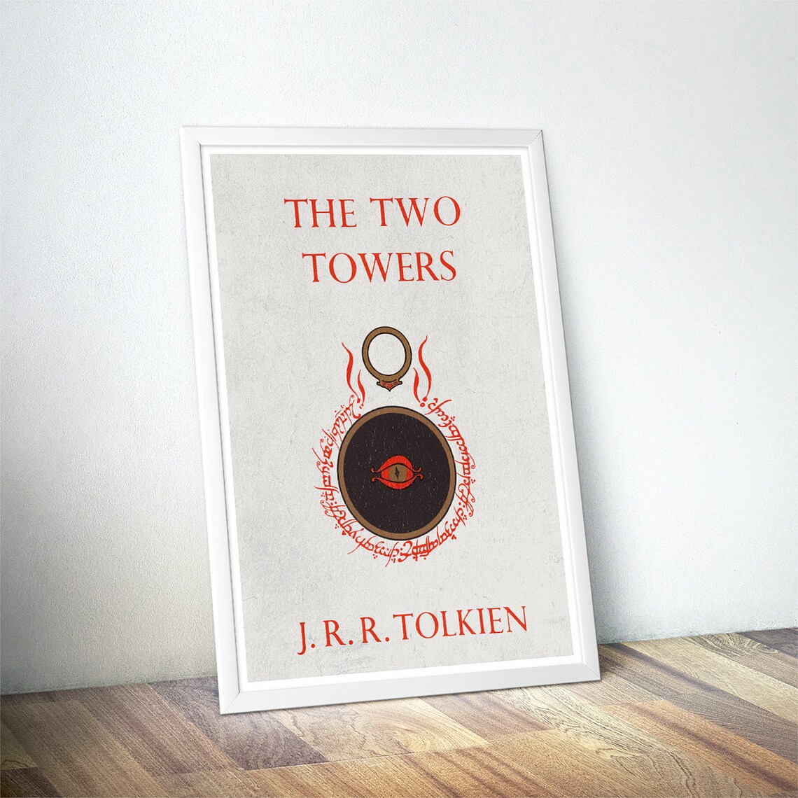 The Two Towers JRR Tolkien Minimal One Ring Eye Fantasy Wall Art - Image 4
