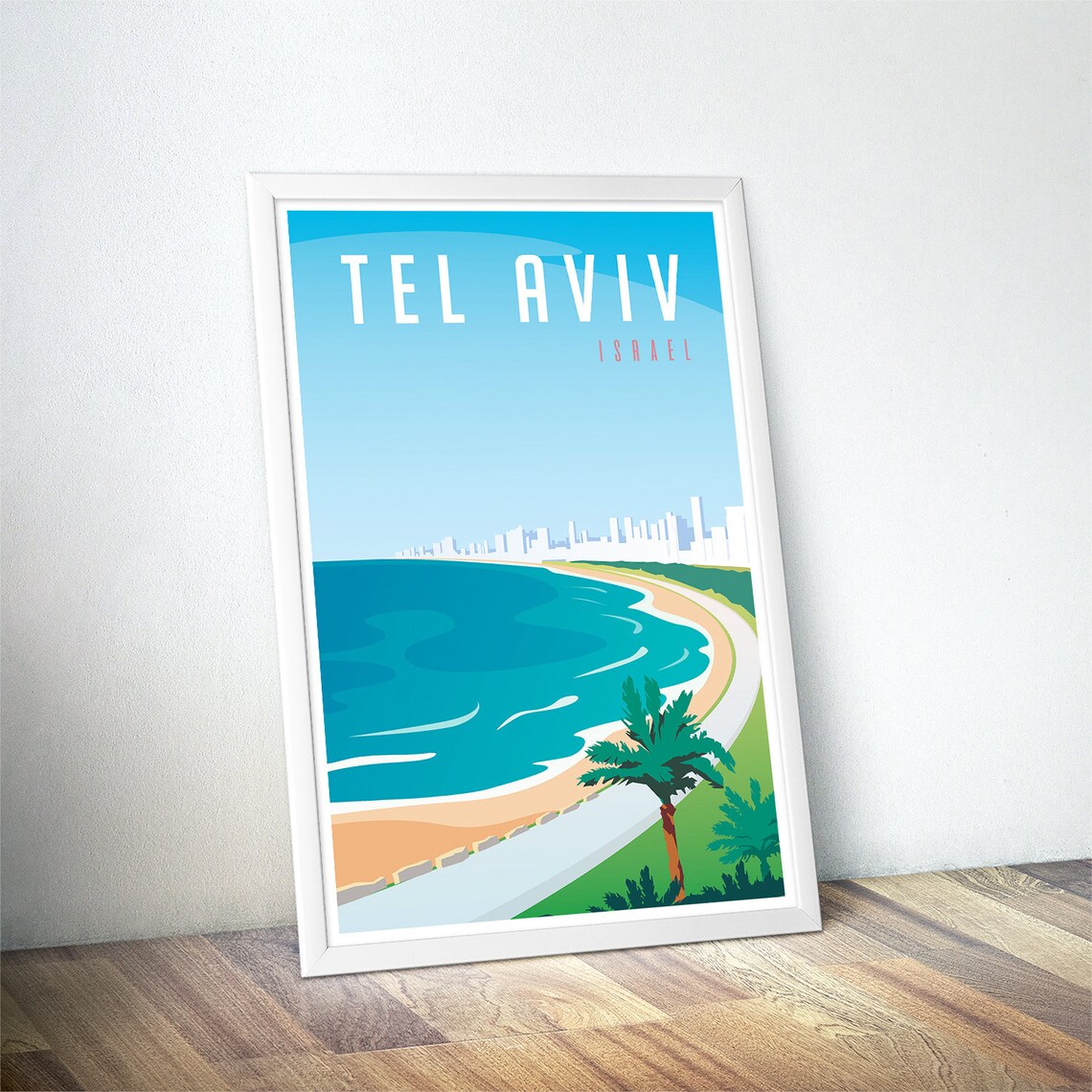 Tel Aviv Vintage Travel Poster, Minimalist Art Print - Image 4