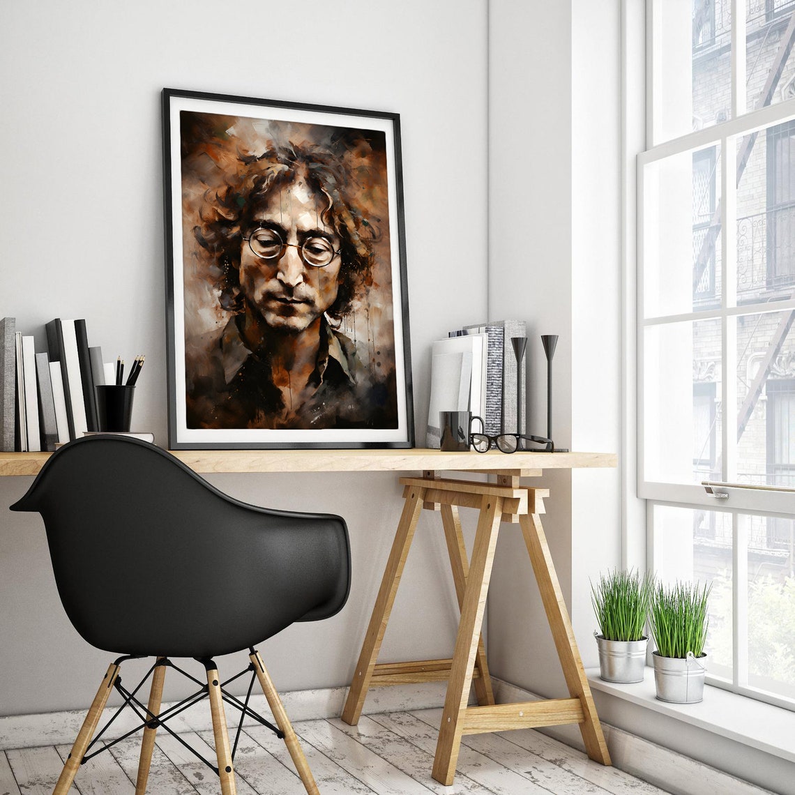 John Lennon Abstract Portrait Beatles Rock Legend Art Poster - Image 3