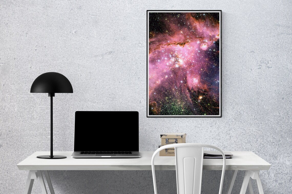 Pink Nebula Space Poster, Astronomy Art Print - Image 3
