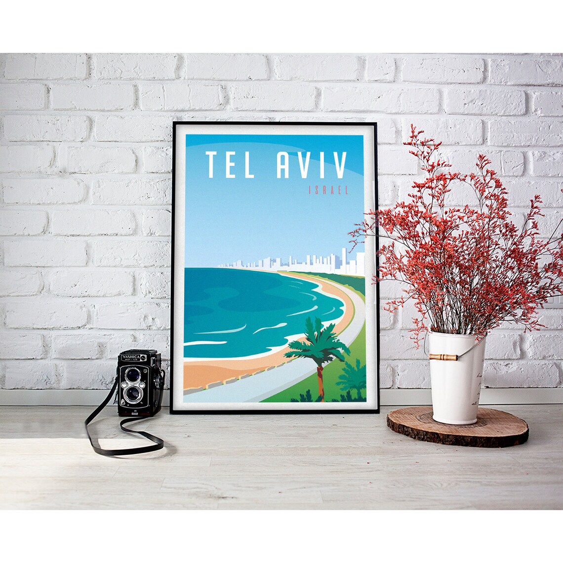 Tel Aviv Vintage Travel Poster, Minimalist Art Print - Image 2