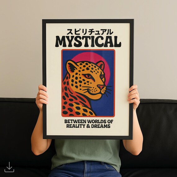 Leopard Poster Artful Quote Print Modernism Wall Art Typography Gift Mystical Decor