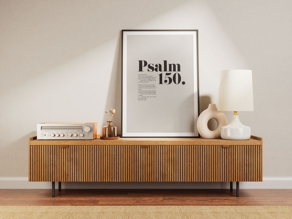 Psalm 150 Full Chapter Bold Typography Bible Verse Poster Home Decor - Image 2