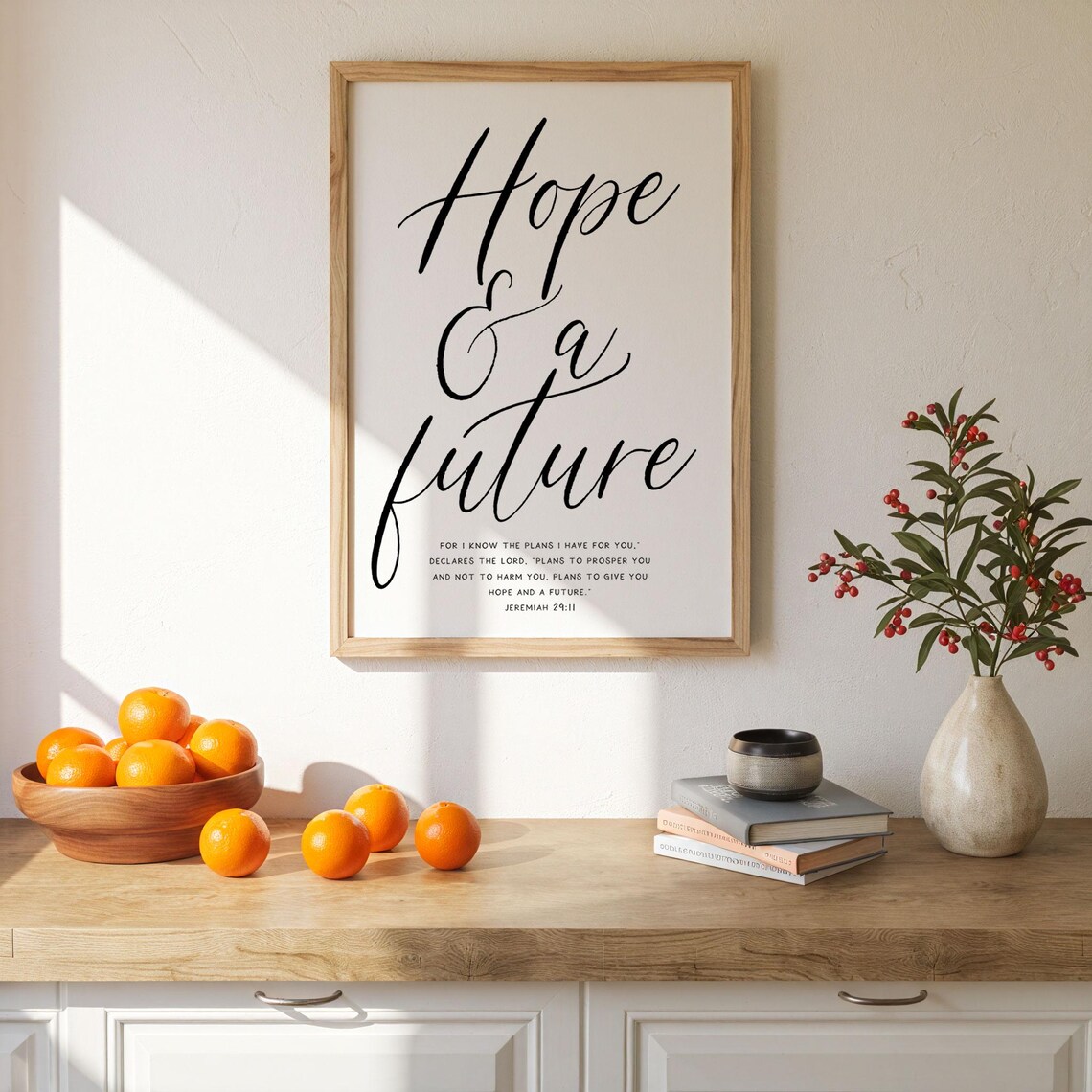 Jeremiah 29:11 Bible Verse, Modern Calligraphy Art Print