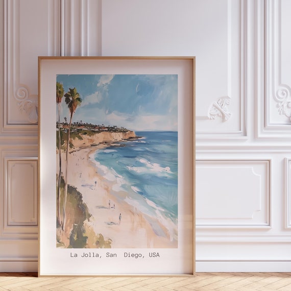 La Jolla Surf Poster San Diego Poster Vintage Surf Print Coastal Wall Art Ocean Print Beach Art For Aesthetic Room Decor Beachy Prints