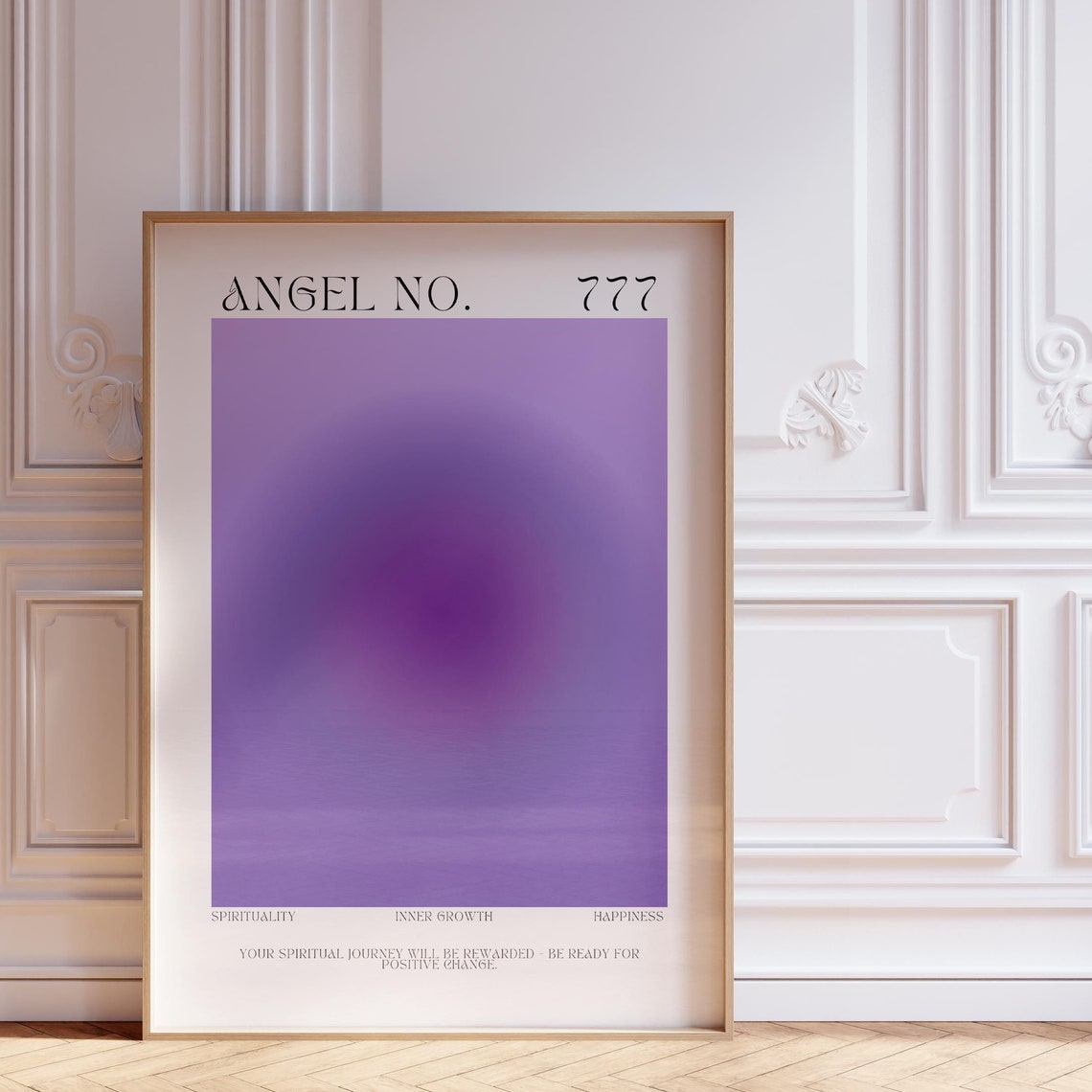 Angel Number 777 Poster Inspirational Quote Astrology Gifts Aura Print Aesthetic Room Decor Spiritual Poster Teen Girl Gifts