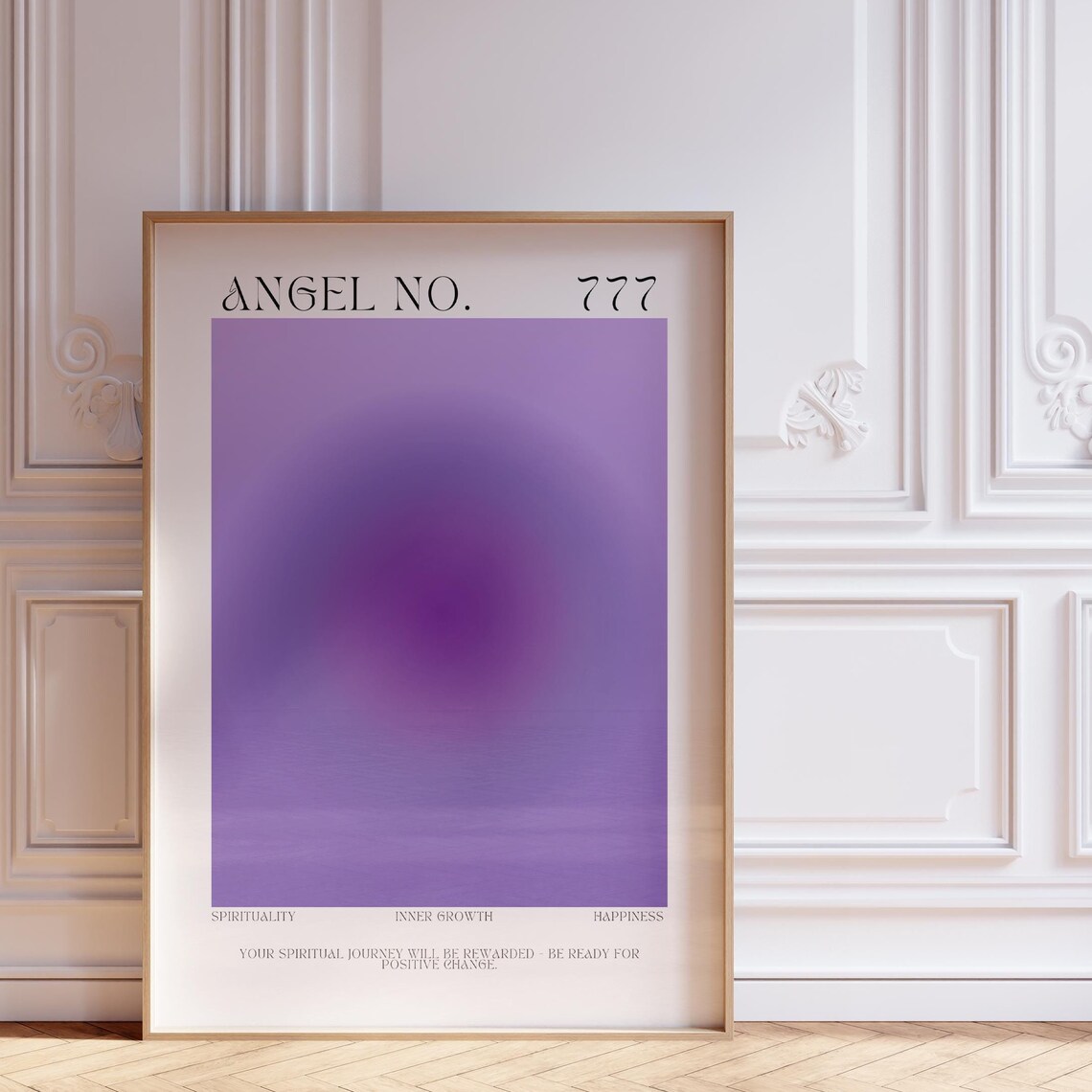 Angel Number 777 Purple Aura Spiritual Meaning Numerology Poster