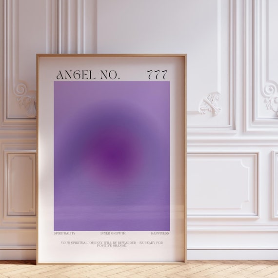 Angel Number 777 Poster Inspirational Quote Astrology Gifts Aura Print Aesthetic Room Decor Spiritual Poster Teen Girl Gifts