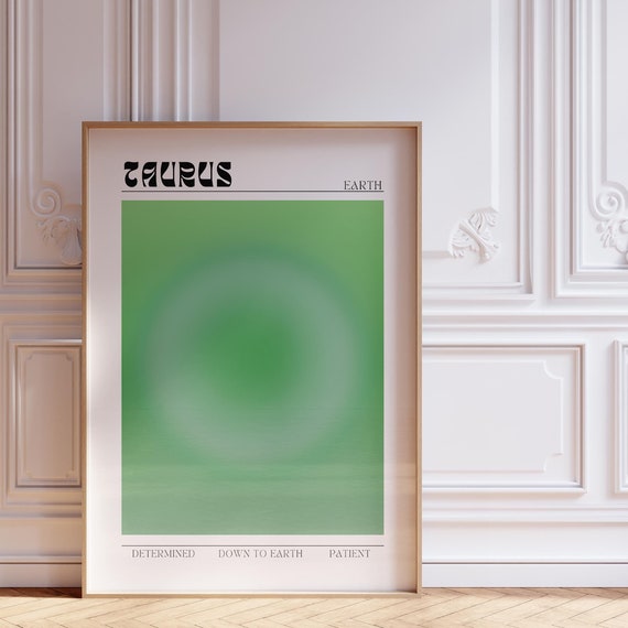 Taurus Aura Zodiac Poster Aesthetic Wall Art Astrology Gifts Manifestation Taurus Gift Teen Room Decor Spiritual Gifts Zodiac Print