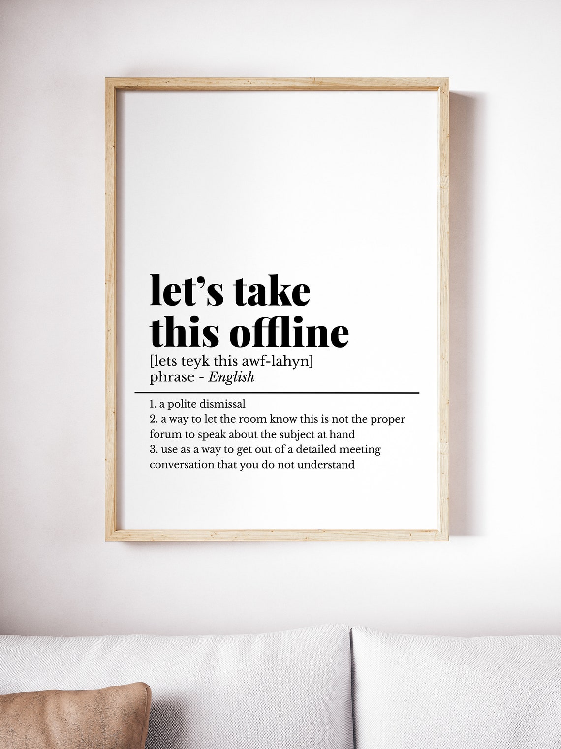 Take This Offline Funny Office Definition Phrase Humor Poster - Image 5
