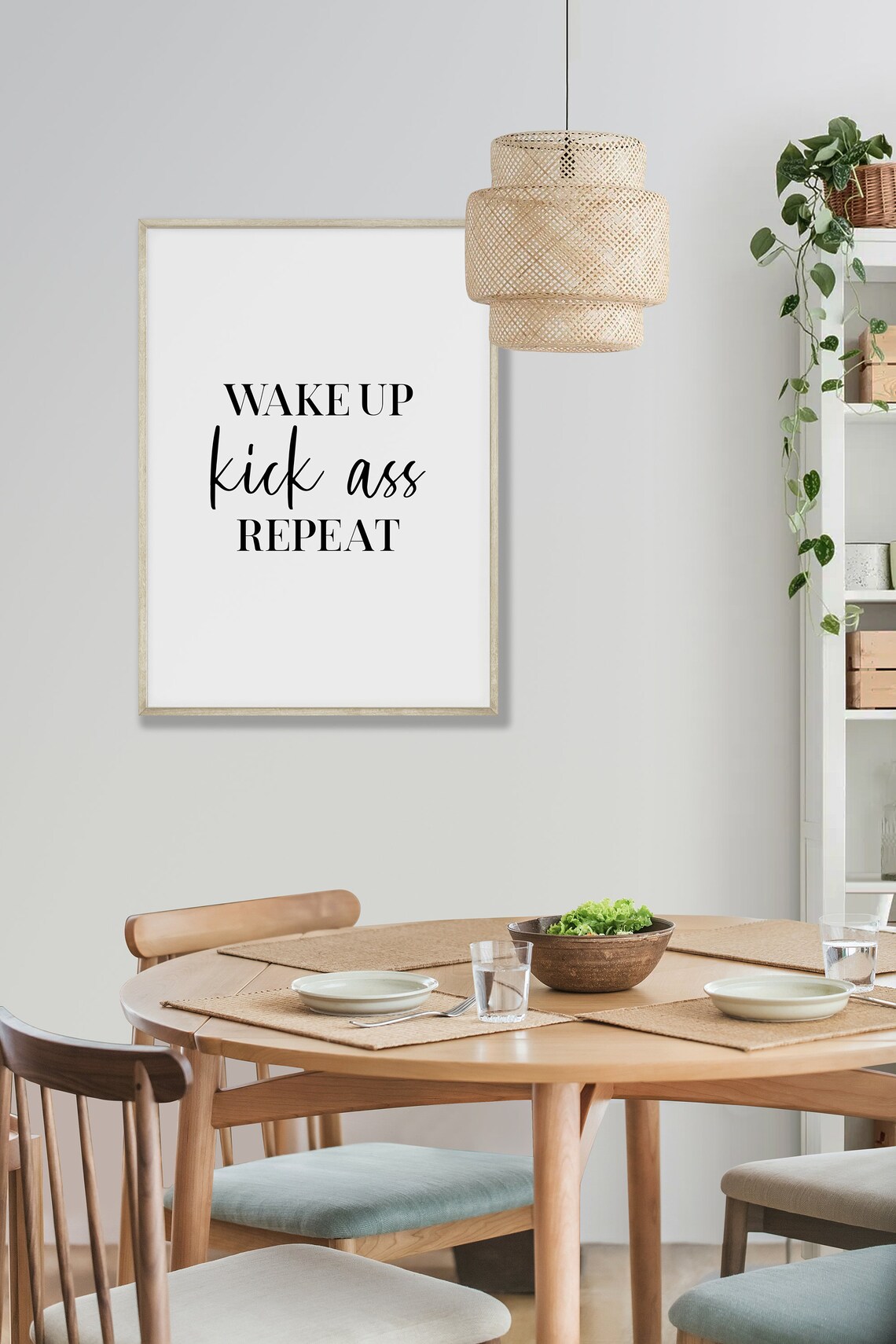 Wake Up Kick Ass Repeat Bold Motivational Morning Desk Poster - Image 4