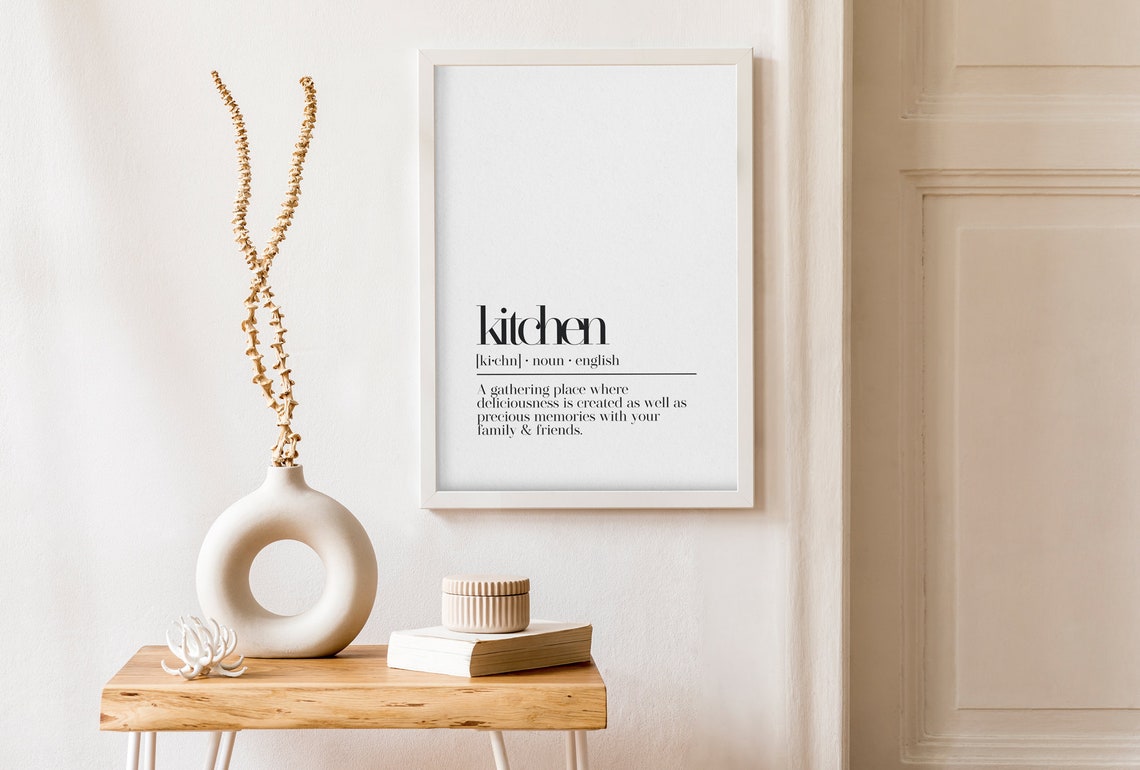 Modern Kitchen Dictionary Definition Gathering Place Home Poster - Image 4
