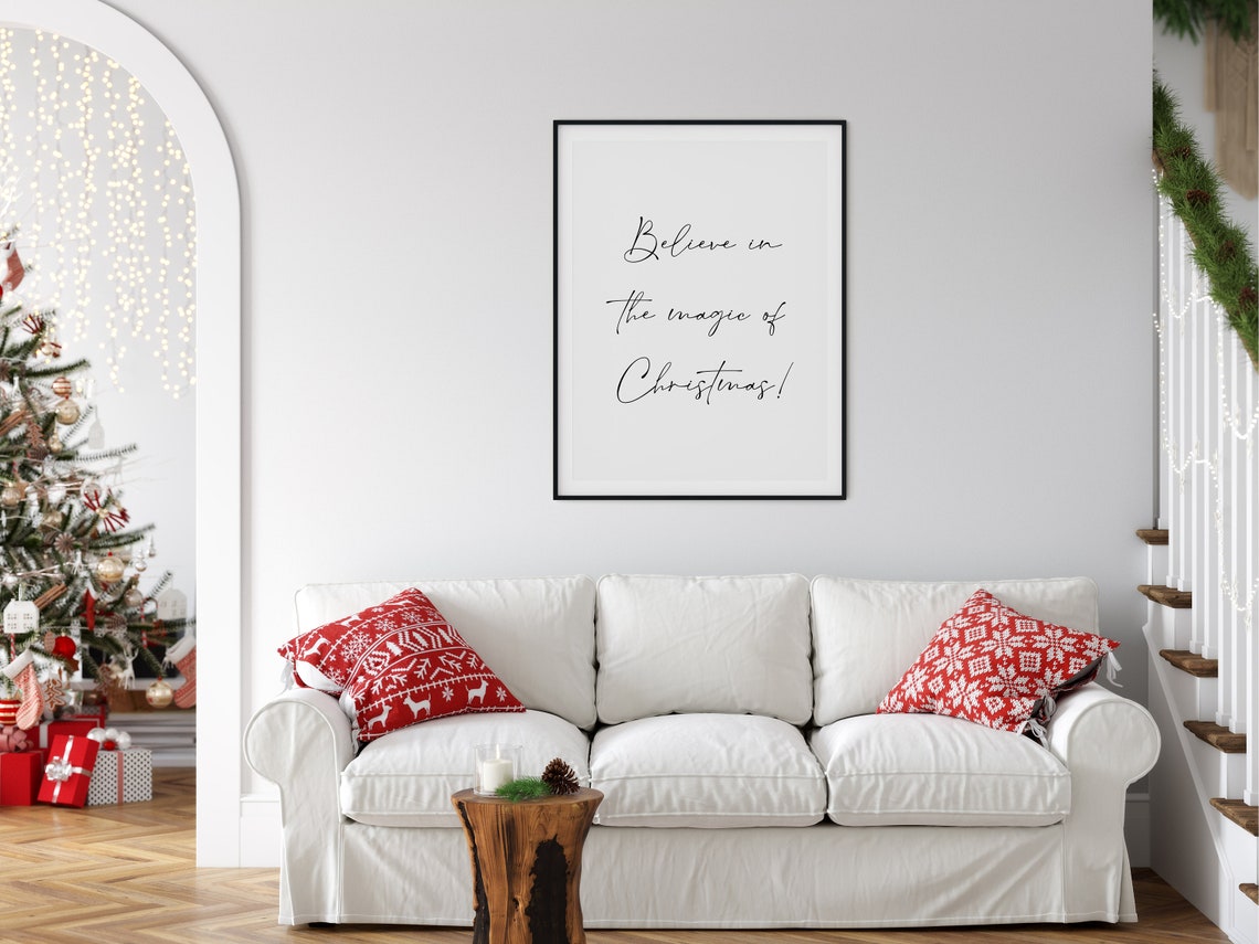 Christmas Wall Art Believe In The Magic Of Christmas Christmas Print Christmas Sign Holiday Art Wall Art Christmas Art - Image 2