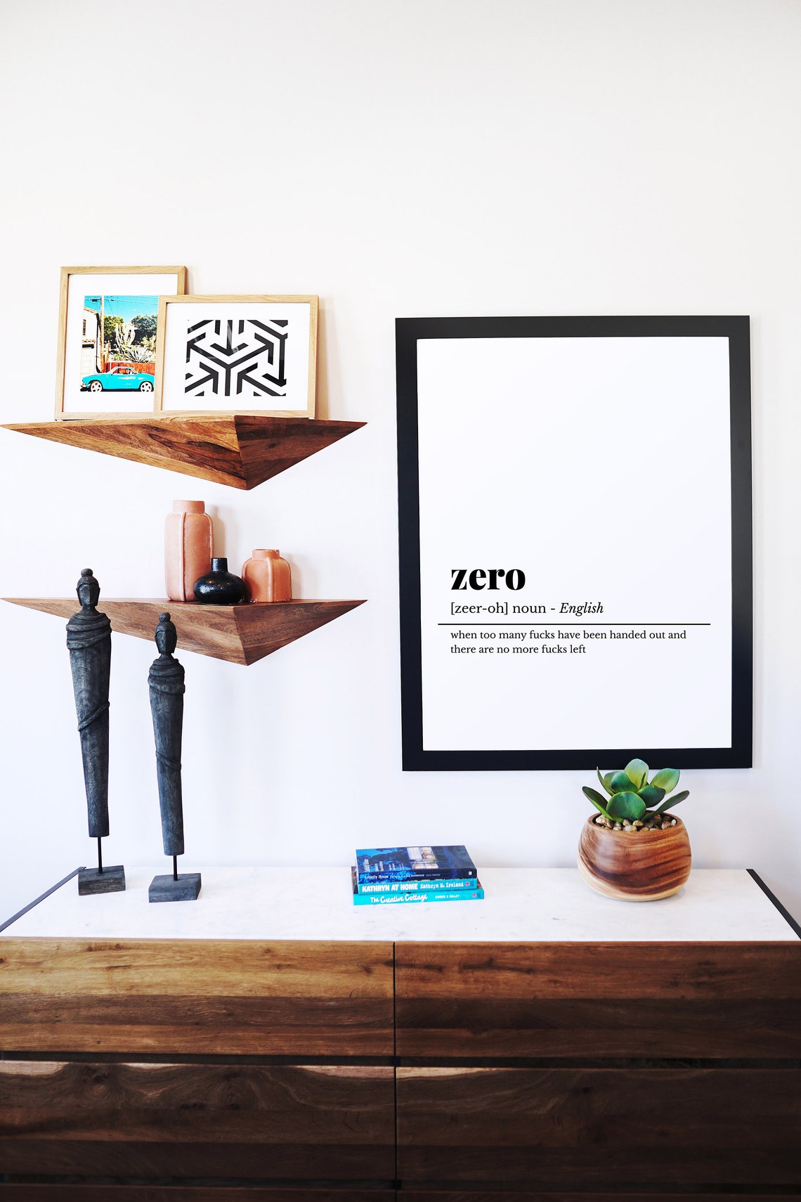 Zero Funny Cheeky Dictionary Definition Style Office Desk Poster - Image 5