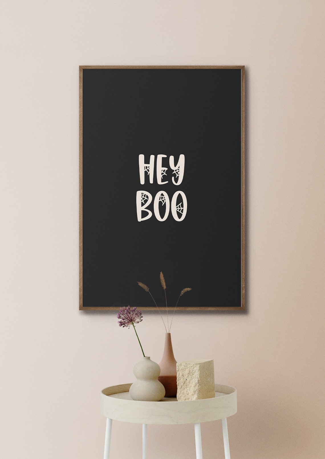 Hey Boo Halloween Spiderweb Lettering Spooky Party Wall Poster - Image 4