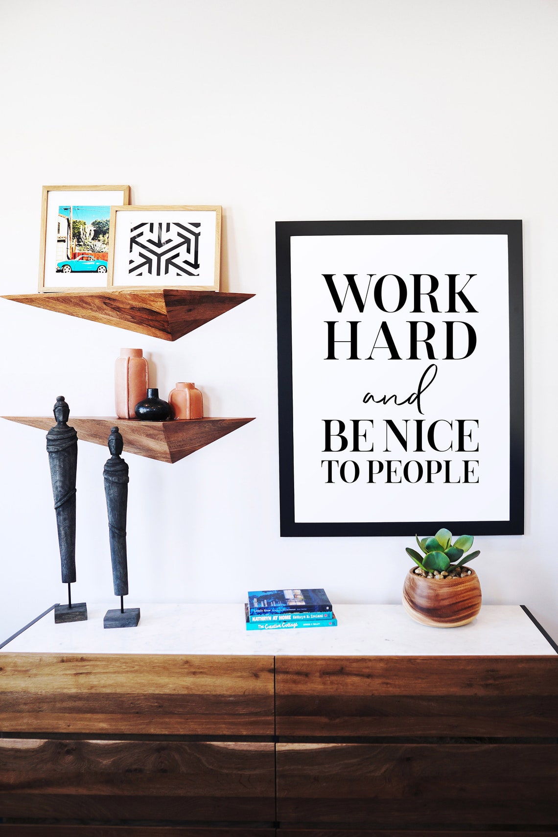 Work Hard And Be Nice To People Bold Motivational Office Poster - Image 4