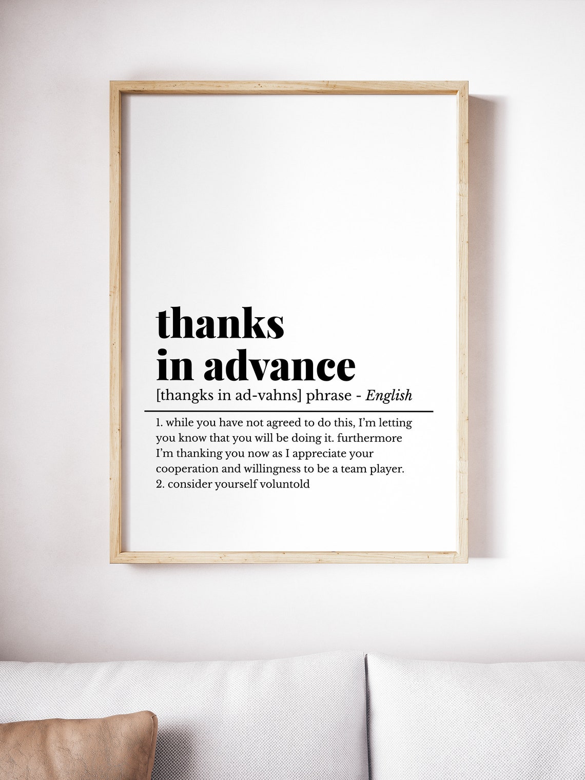 Thanks In Advance Funny Office Email Definition Phrase Humor Poster - Image 5