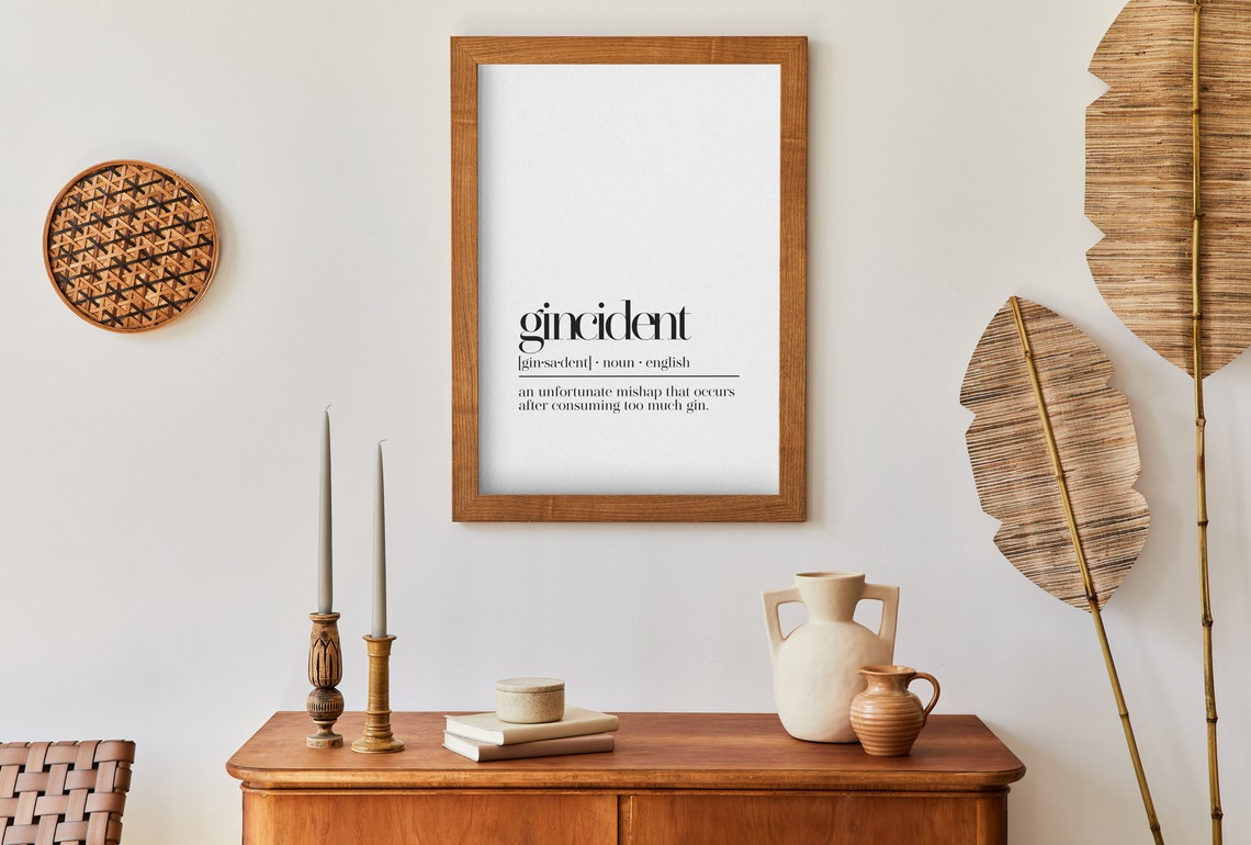 Gincident Gin Mishap Funny Dictionary Definition Bar Gift Poster - Image 2