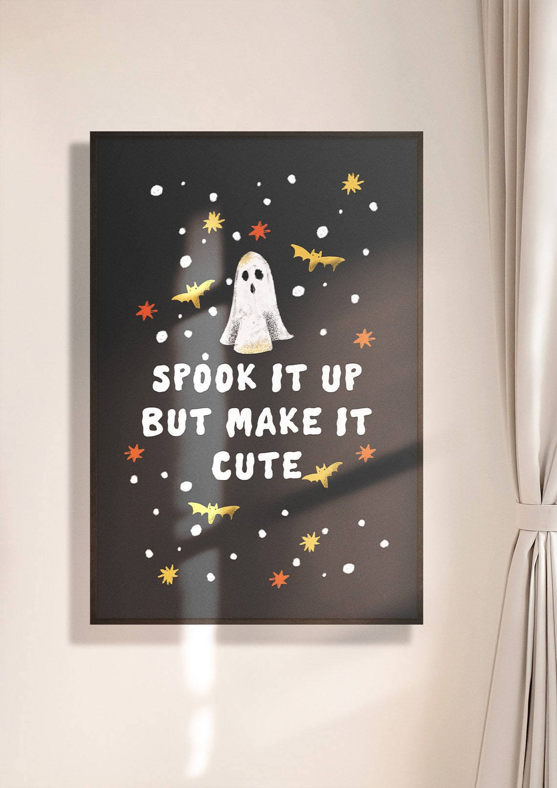 Spook It Up But Make It Cute Ghost Bats Halloween Party Poster - Image 4