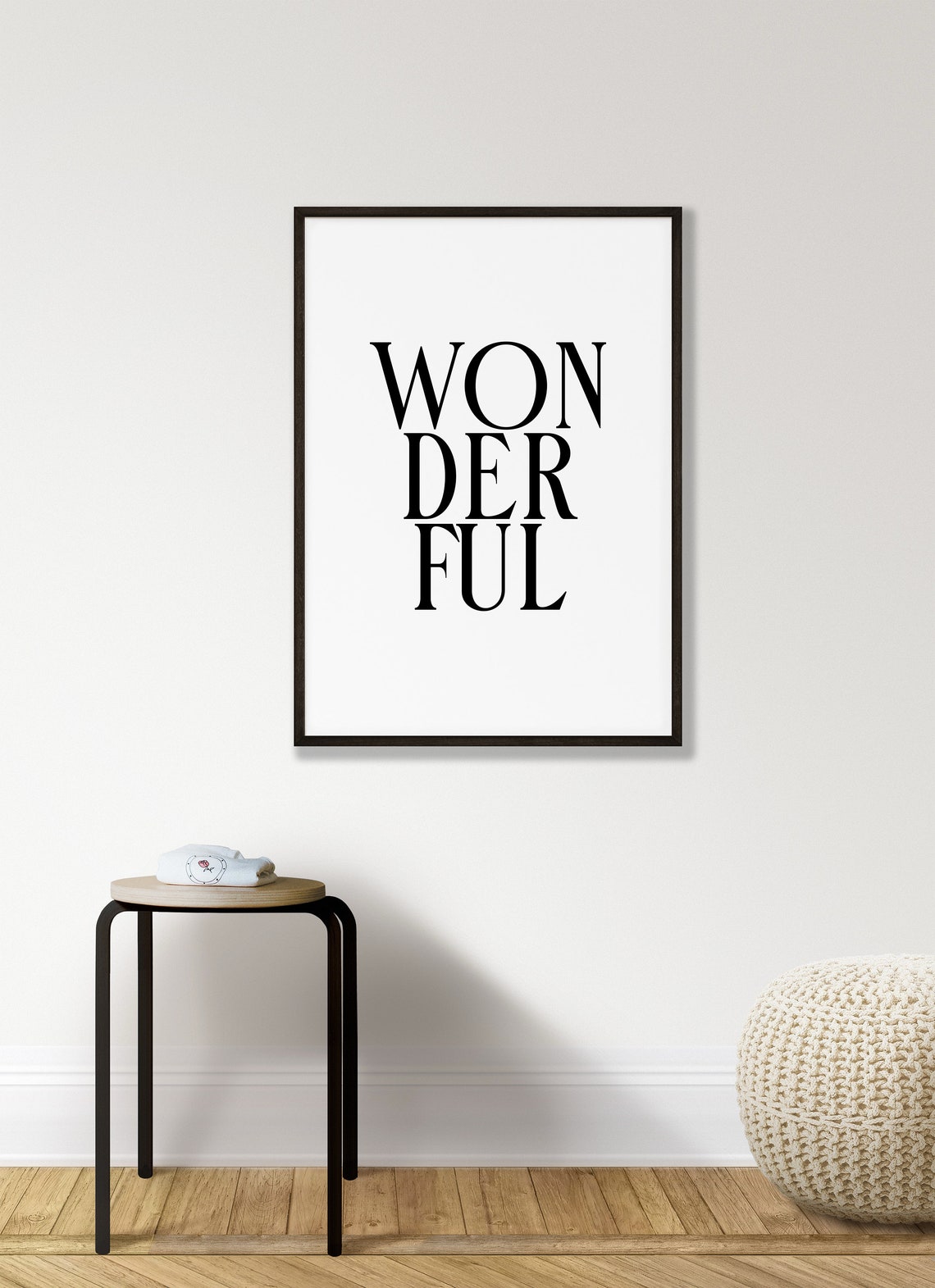 Wonderful Bold Tall Serif Typography Print Minimalist Wall Decor - Image 5