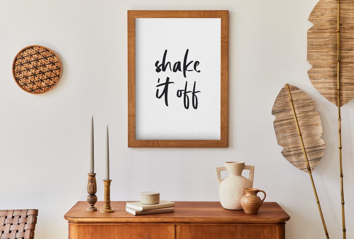 Shake It Off Bold Hand Lettering Fun Motivational Quote Poster - Image 4