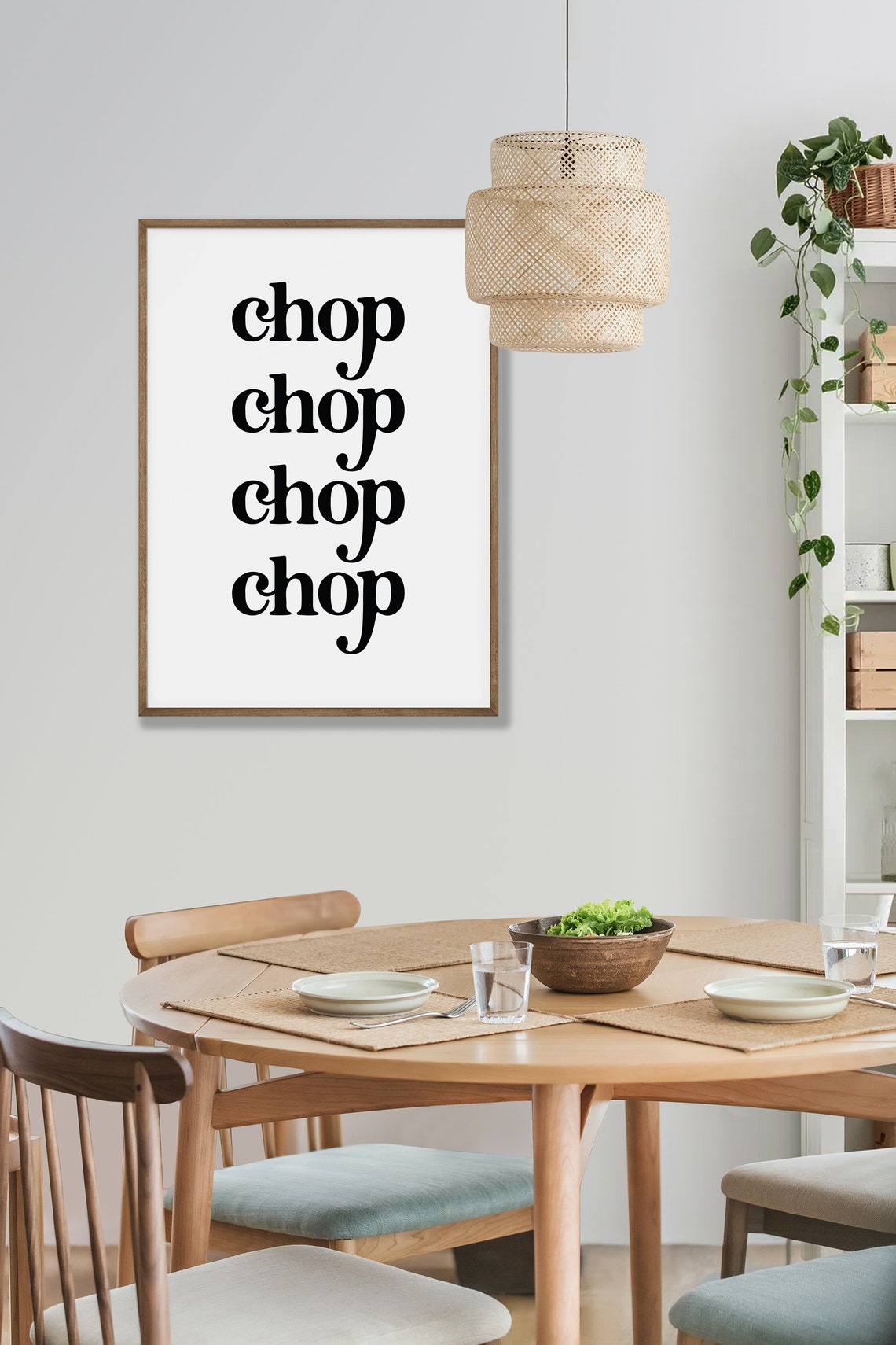 Chop Chop Retro Stacked Fun Kitchen Cooking Typography Wall Poster - Image 5