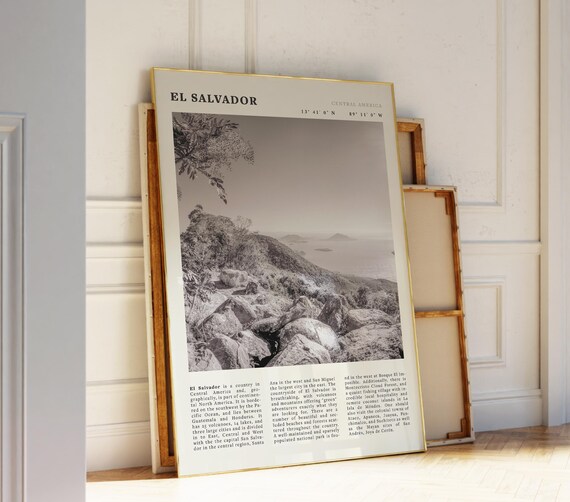 El Salvador Central America Rocky Coast Sepia Travel Photo Poster
